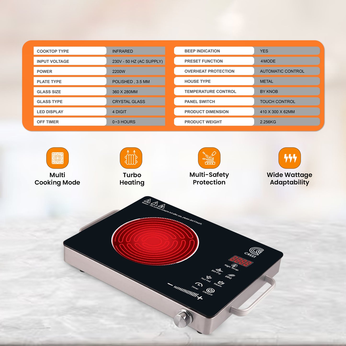 Crest Glaze Induction Cooktop