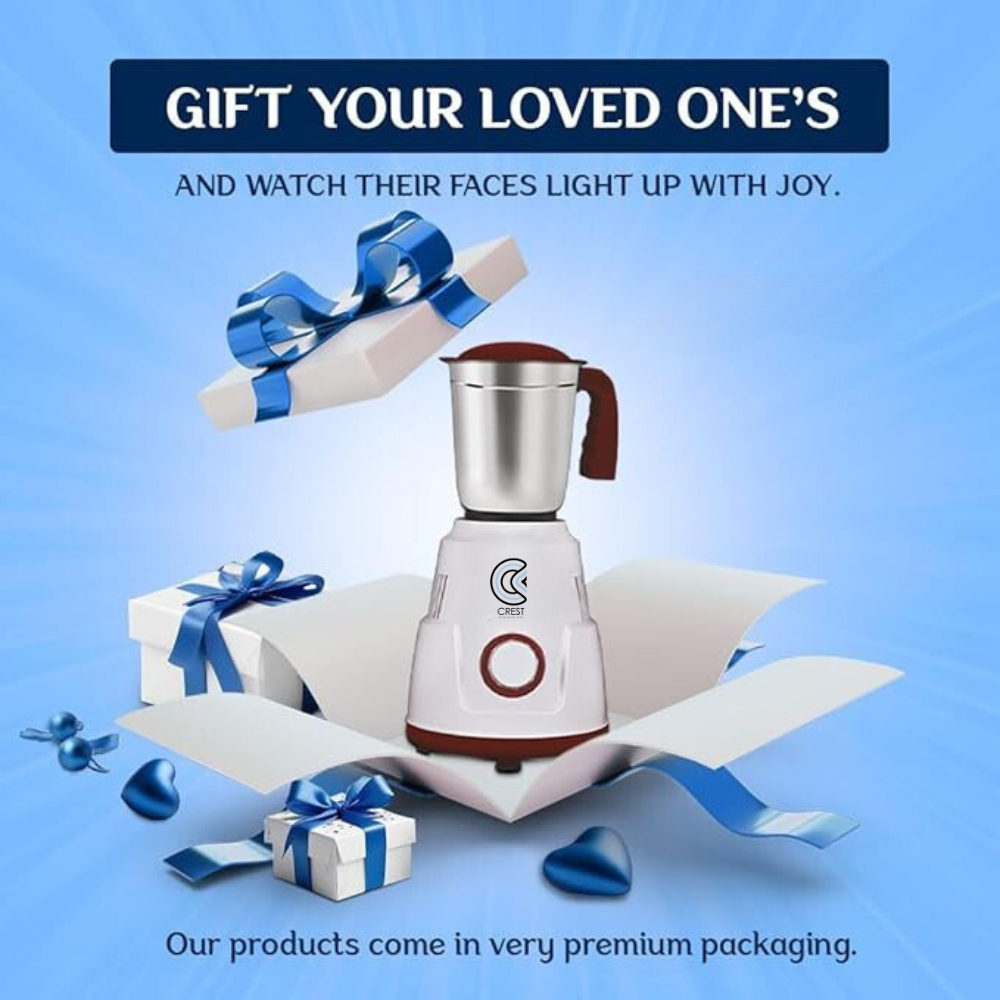 Crest Power Pro Mixer Grinder 3 Jar 550W Turbo Motor