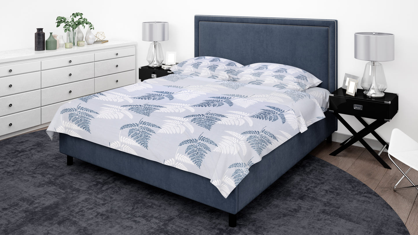 Crest Bed Sheet with Pillow Cover Stripes