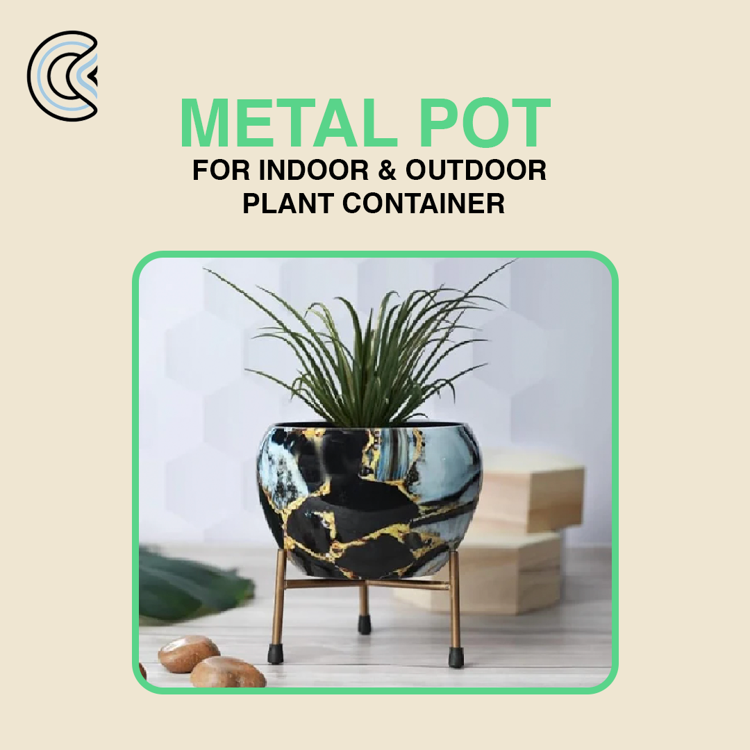 Crest Metal Pot for indoor and outdoor Plant Container