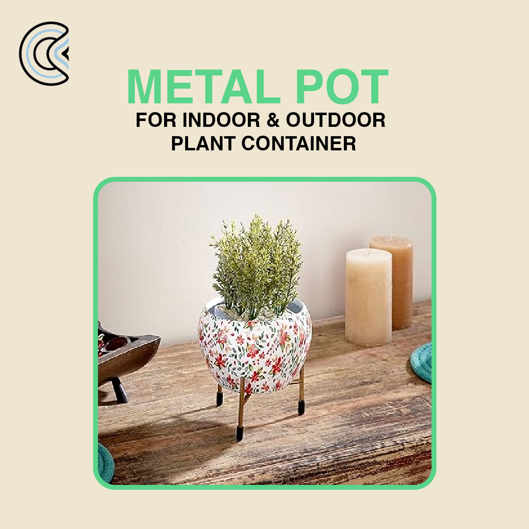 Crest Metal Pot for indoor and outdoor Plant Container