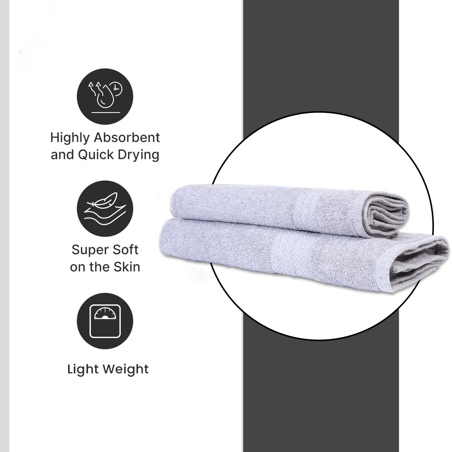 Crest Set of 3 Cotton Bath & Hand Towels