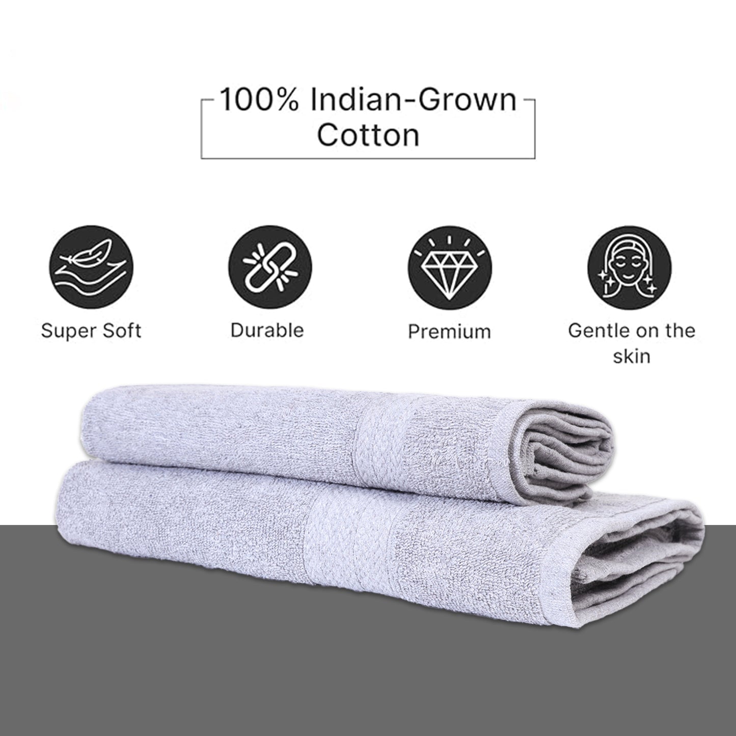 Crest Set of 3 Cotton Bath & Hand Towels