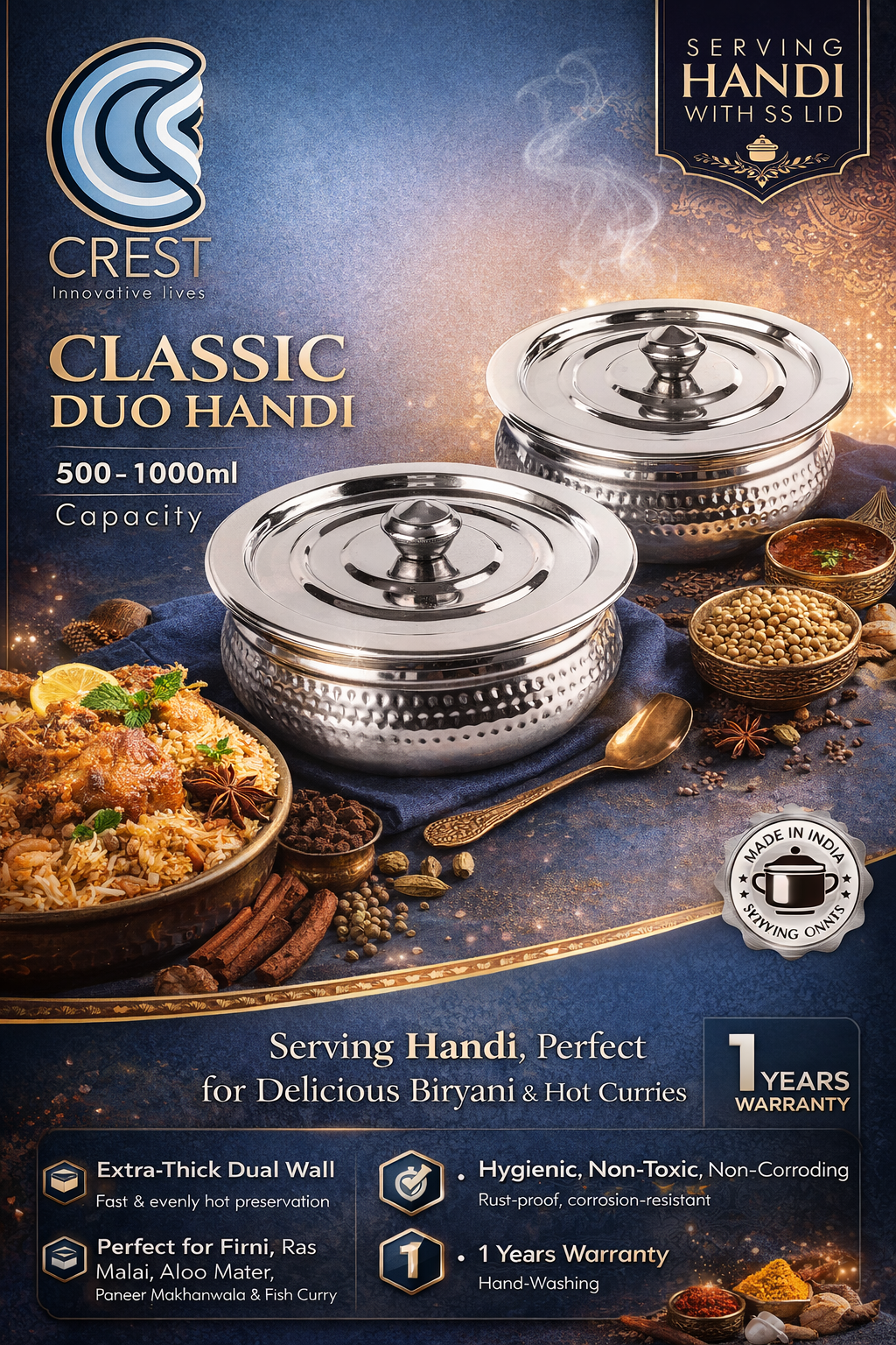Serving Handi (500 & 1000ML)