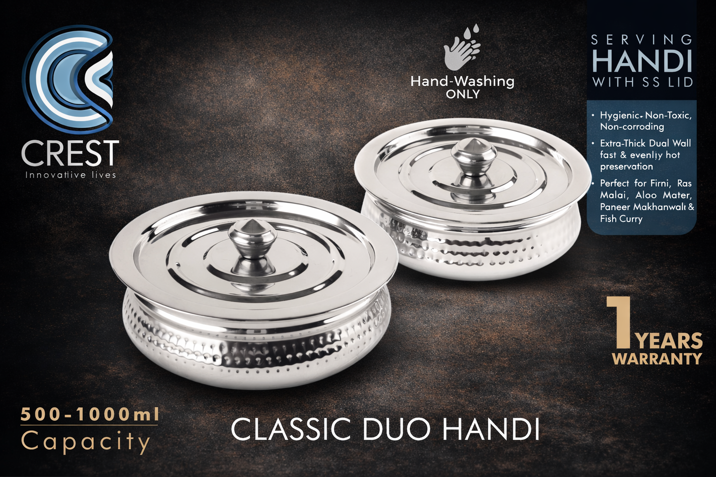 Serving Handi (500 & 1000ML)