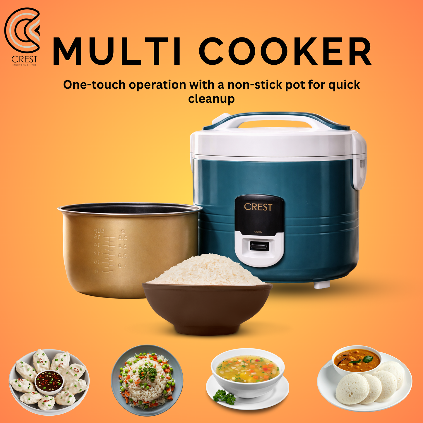 Crest 2.8L Electric Rice Cooker 1000W