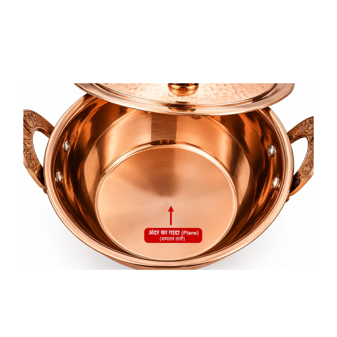 Serving Set Steel with Rose Gold Finish Hammered Design 2 Kadhai & 2 Lid Spoon 1