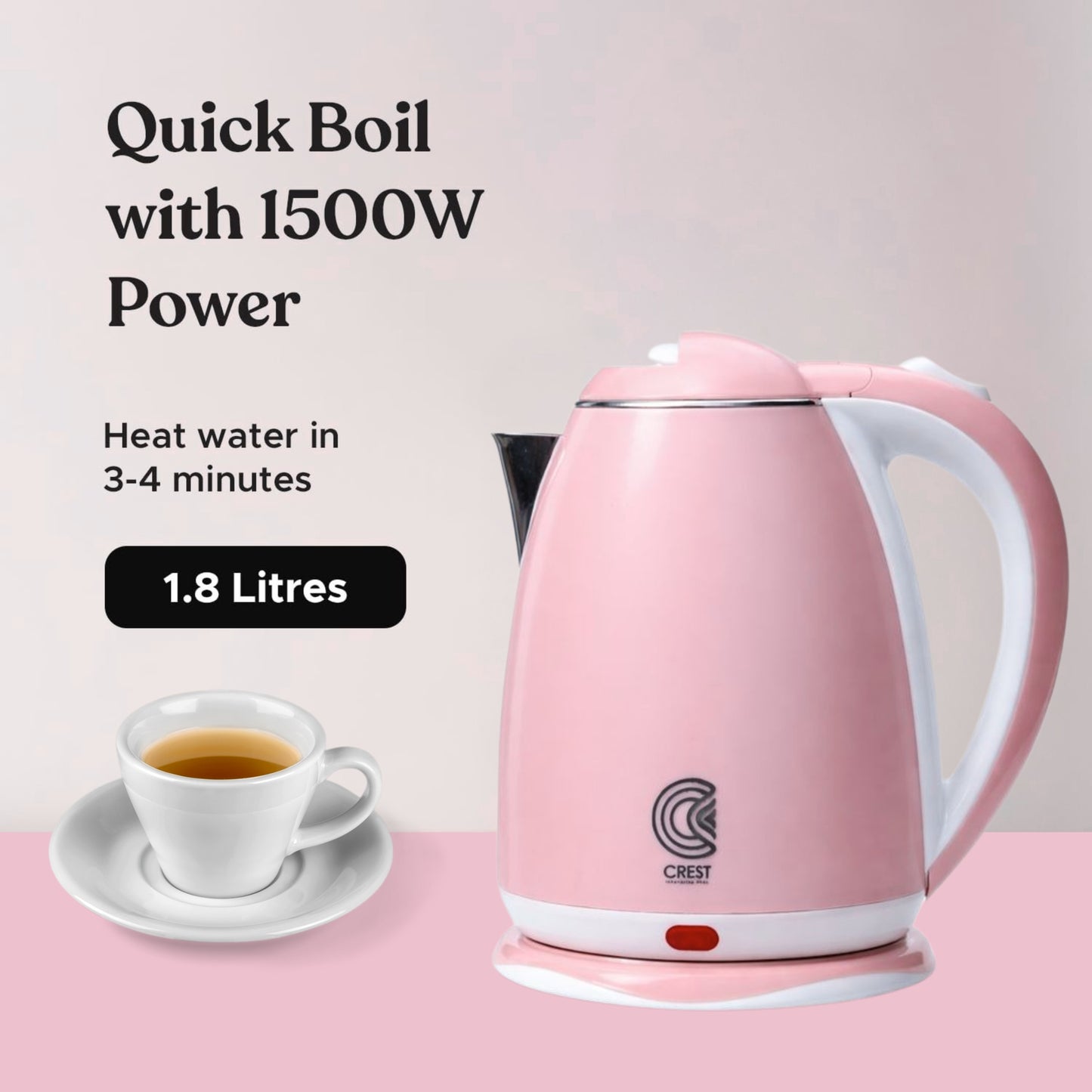 Galaxy Electric Kettle 1500 Watt, 1.8 Liter|Pink