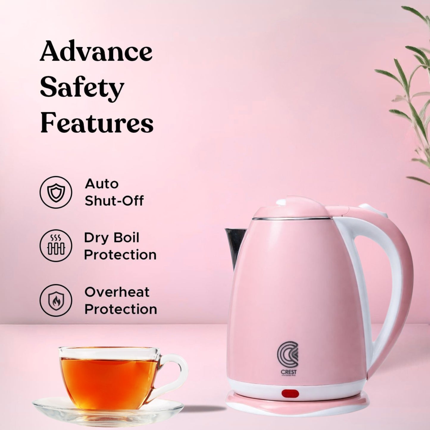 Galaxy Electric Kettle 1500 Watt, 1.8 Liter|Pink